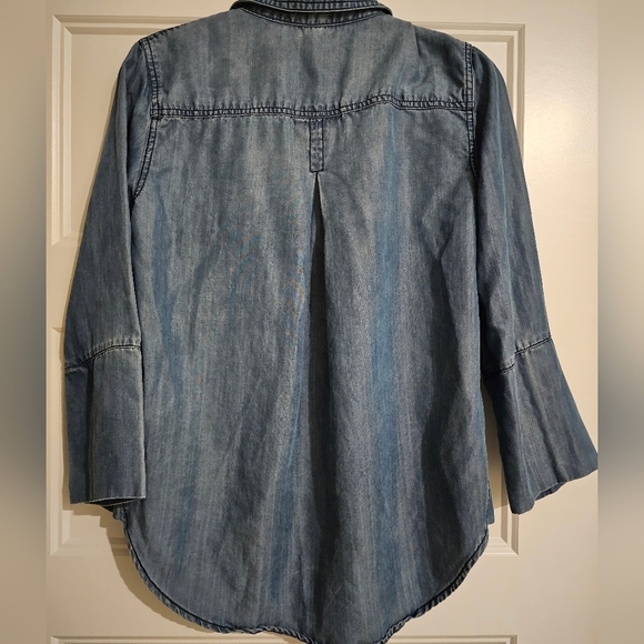 Velvet Heart Long Sleeve Jean Shirt sz xs - Picture 3 of 5